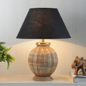 Carved Wooden Lamp